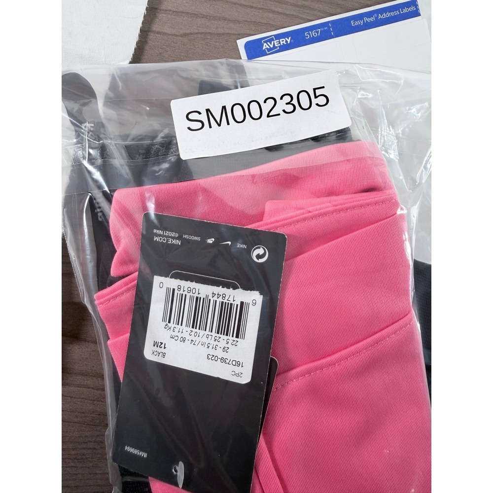 Nike Girls Pink Black‎ 2 Piece Tracksuit Set Full Zip Jacket Pants Size 12M NWT - Picture 15 of 16